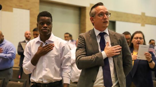 North Texas SC's Bernard Kamungo, Matt Denny united by more than soccer after taking U.S. citizenship oath together taken Plano Event Center (North Texas SC)